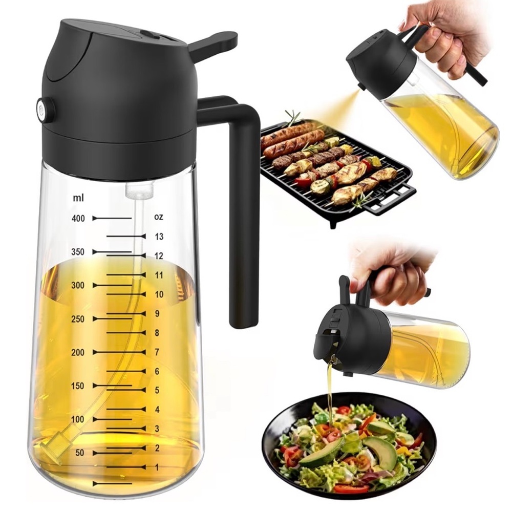 Matte Black Oil Dispenser with Measured Pour Spout - Kitchen